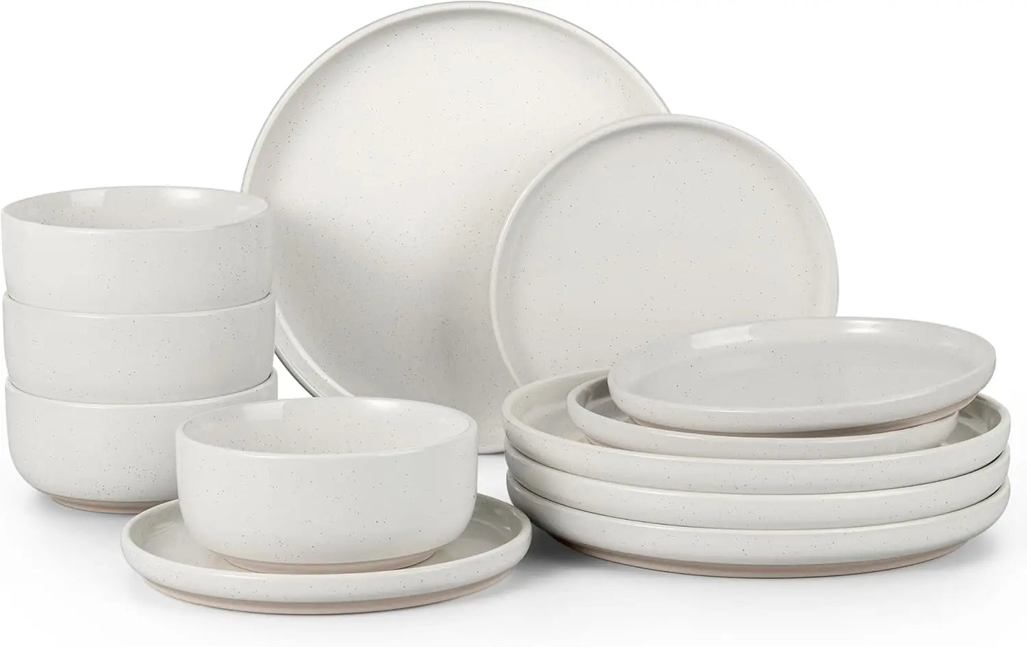 Stoneware Dinnerware Sets, 12-Piece . Set for 4, Dishes Set.