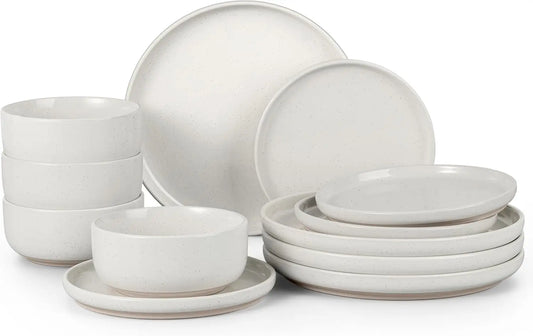 Stoneware Dinnerware Sets, 12-Piece . Set for 4, Dishes Set.