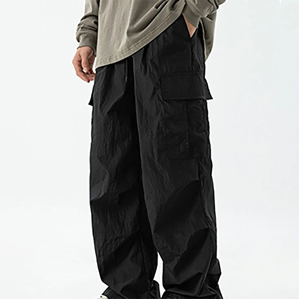 Oversized Carga Parachute Pants Men Y2k Hip Hop Streetwear Vintage Wide Leg Jaggers Baggy Casual Sweatpants.