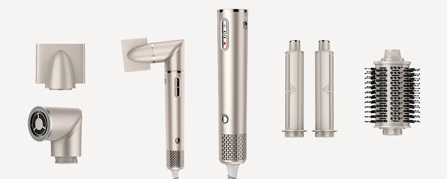 Hair Dryer Brush & 5 in 1 Hair Styler, Silver,