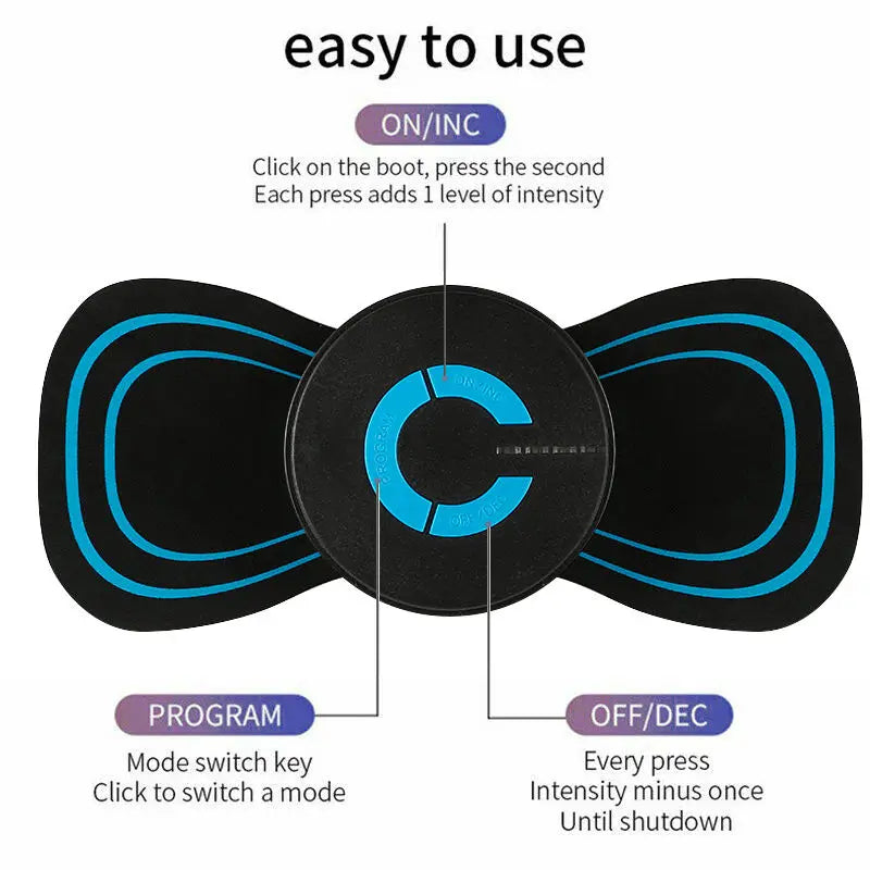 Mini Massager, Rechargeable Intelligent TENS Unit Muscle Stimulator for Pain Relief - FSA or HSA Eligible Deep Tissue EMS Massager Management for Back, Neck, Arm Electronic Pulse Machine