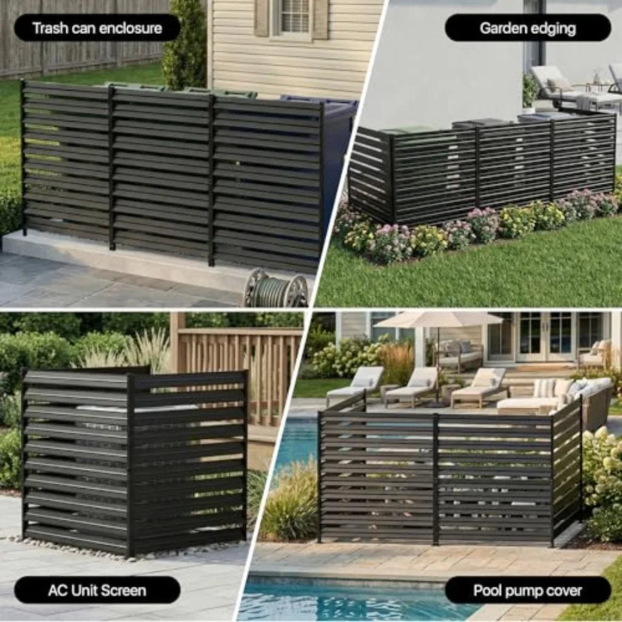 Outdoor Privacy Screen For Air Conditioner Units Made Of Metal With Gray Finish And Rust-Resistant Coating