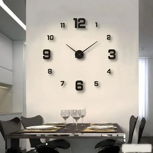 Creative Frameless DIY Wall Clock Wall Decal Home Silent Clock .