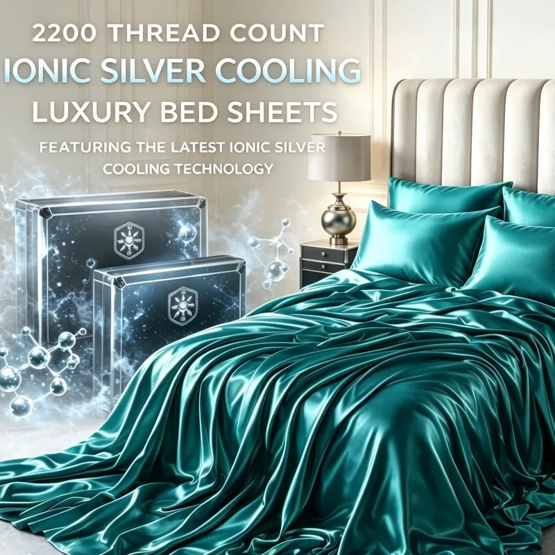 Double-sided Satin Quilt Cover Silk Satin Bed Sheet Bed Cover Bedding Set Satin Bed Sheet Set (4-piece Set) .