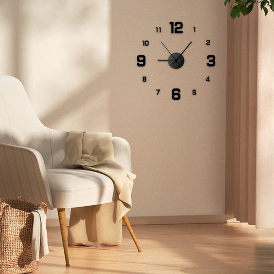 Creative Frameless DIY Wall Clock Wall Decal Home Silent Clock .