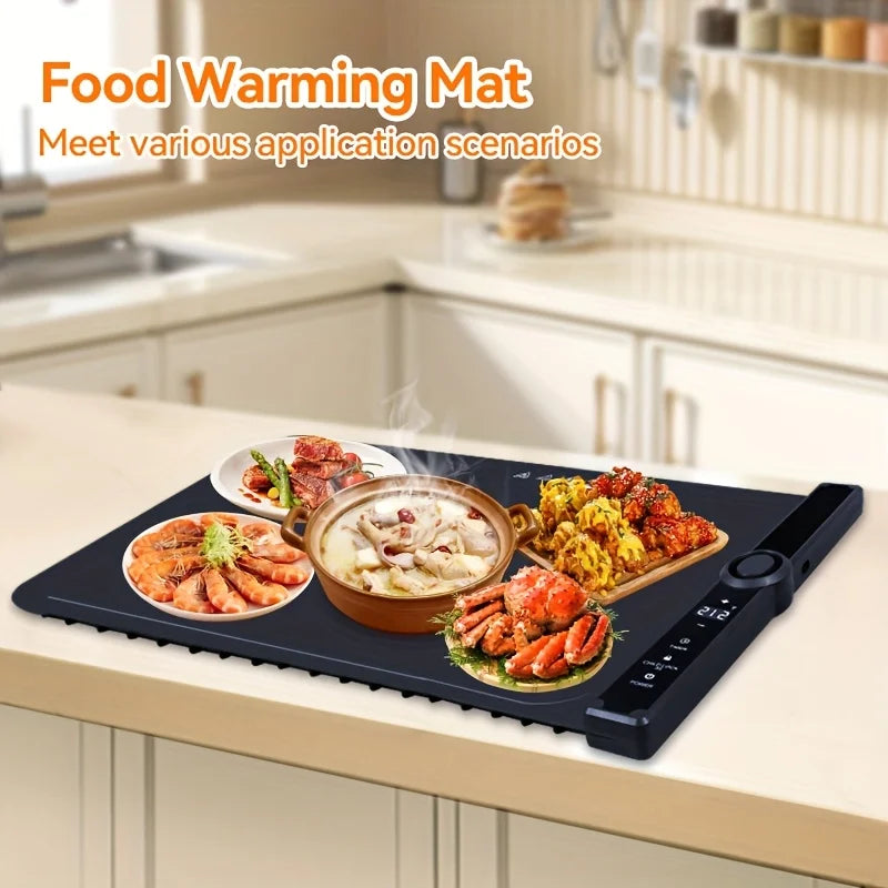 Flexible Silicone Food Warming Tray Electric Heated Mat for  Portable Foldable Dish Warmer