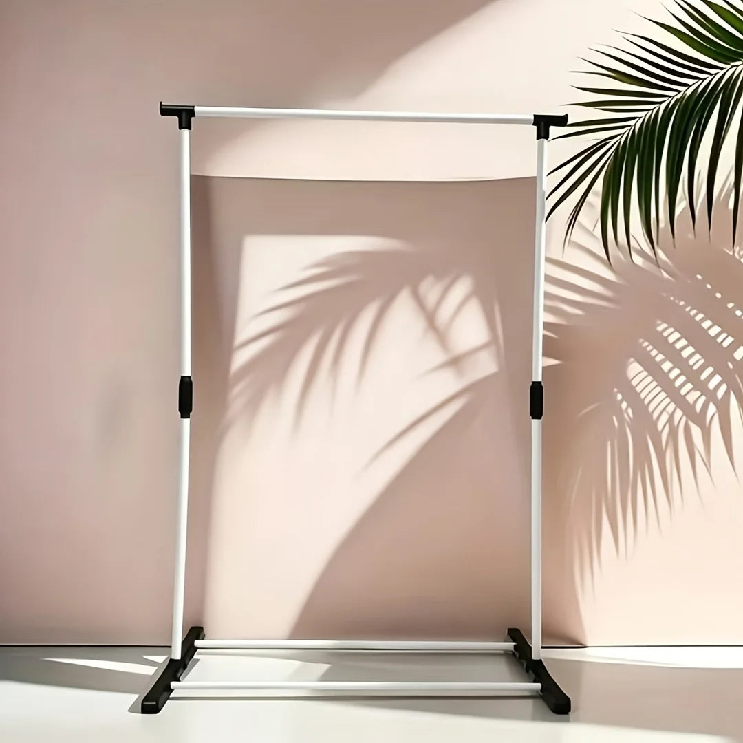 Space Saving Metal Clothes Rack with Adjustable Hanging Rod