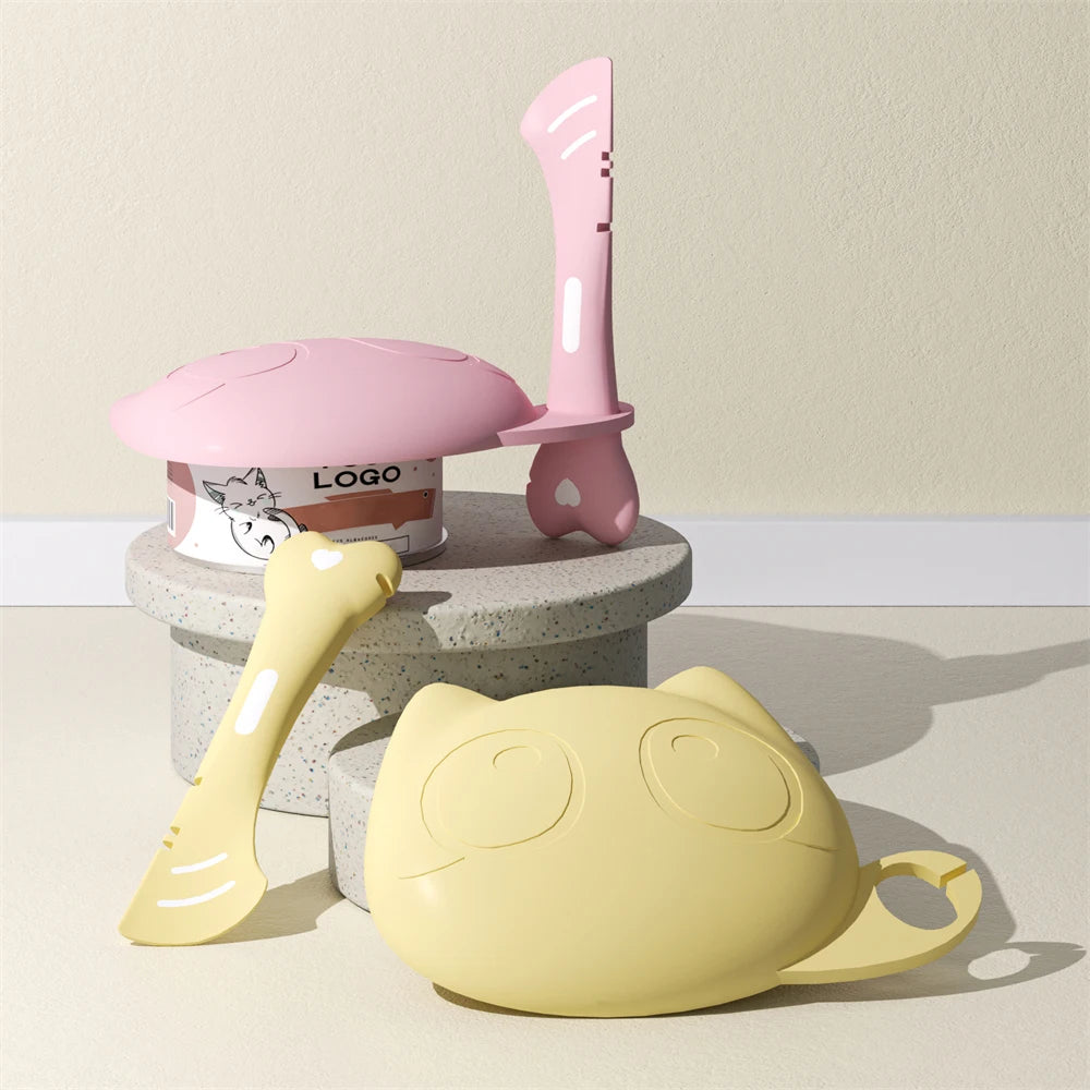 Silicone Cat Food Can Lid and Spoon Set