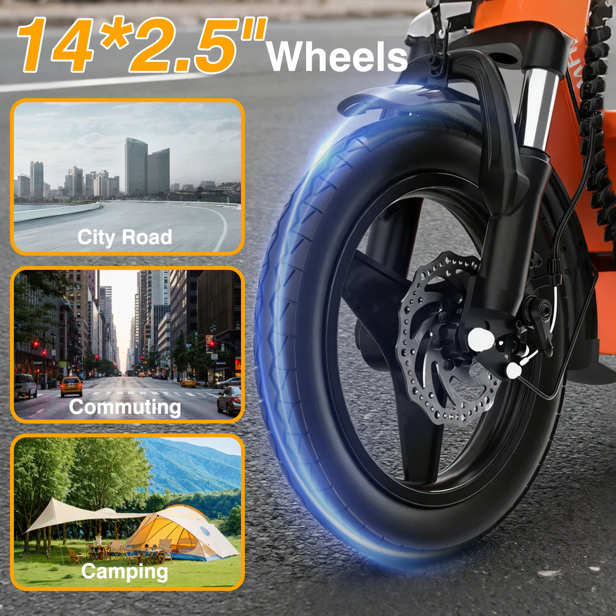 Bodywel T3 Folding Electric Scooter for Adults, 48V 13Ah Full Shock Foldable EScooter with Seat.