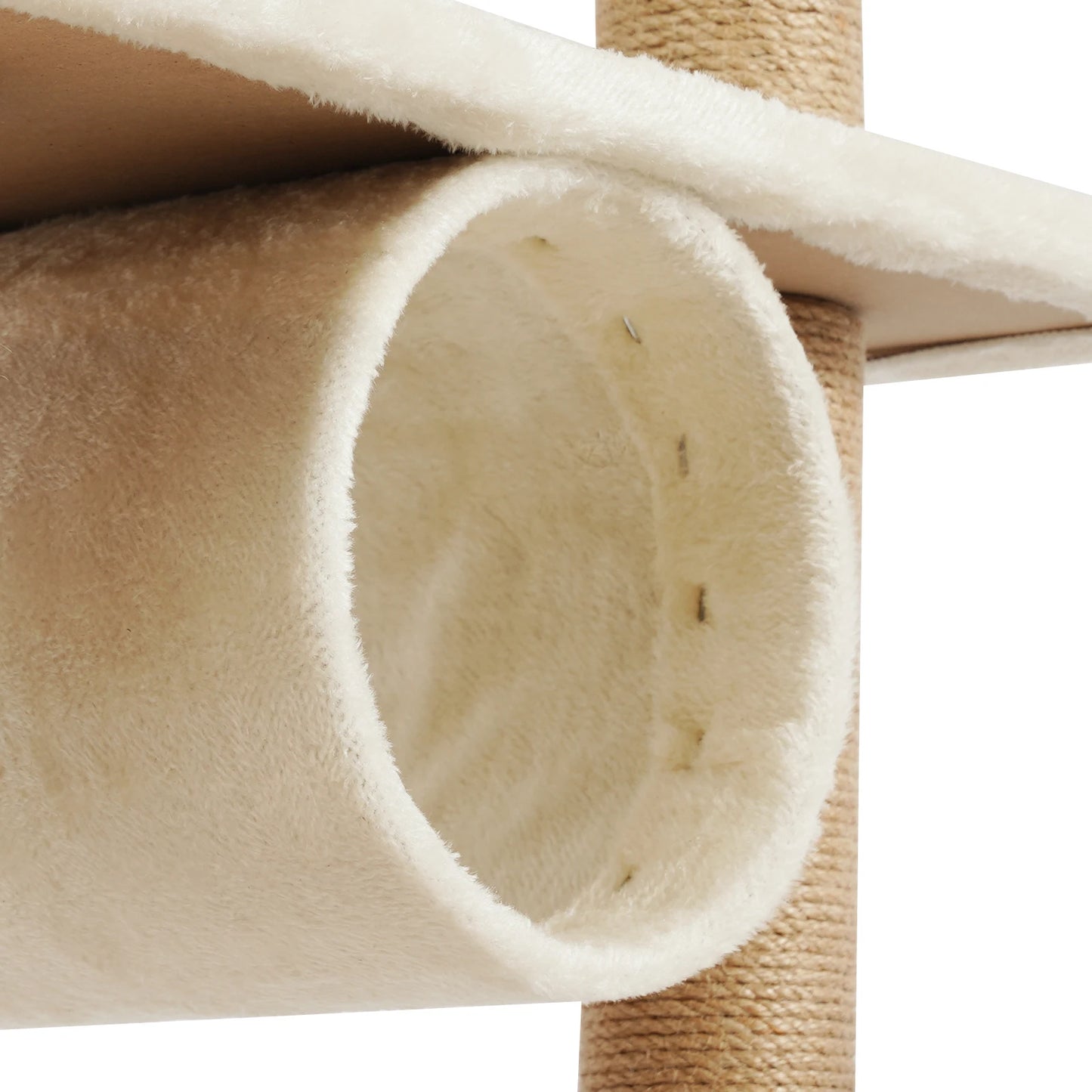 1.6m Cat Scratching Post Multi-Level Cat Tower  Cat Climbing Frame with Cat Cave Hammock Hanging Ball Jumping Platforms for Indoor Large Cats