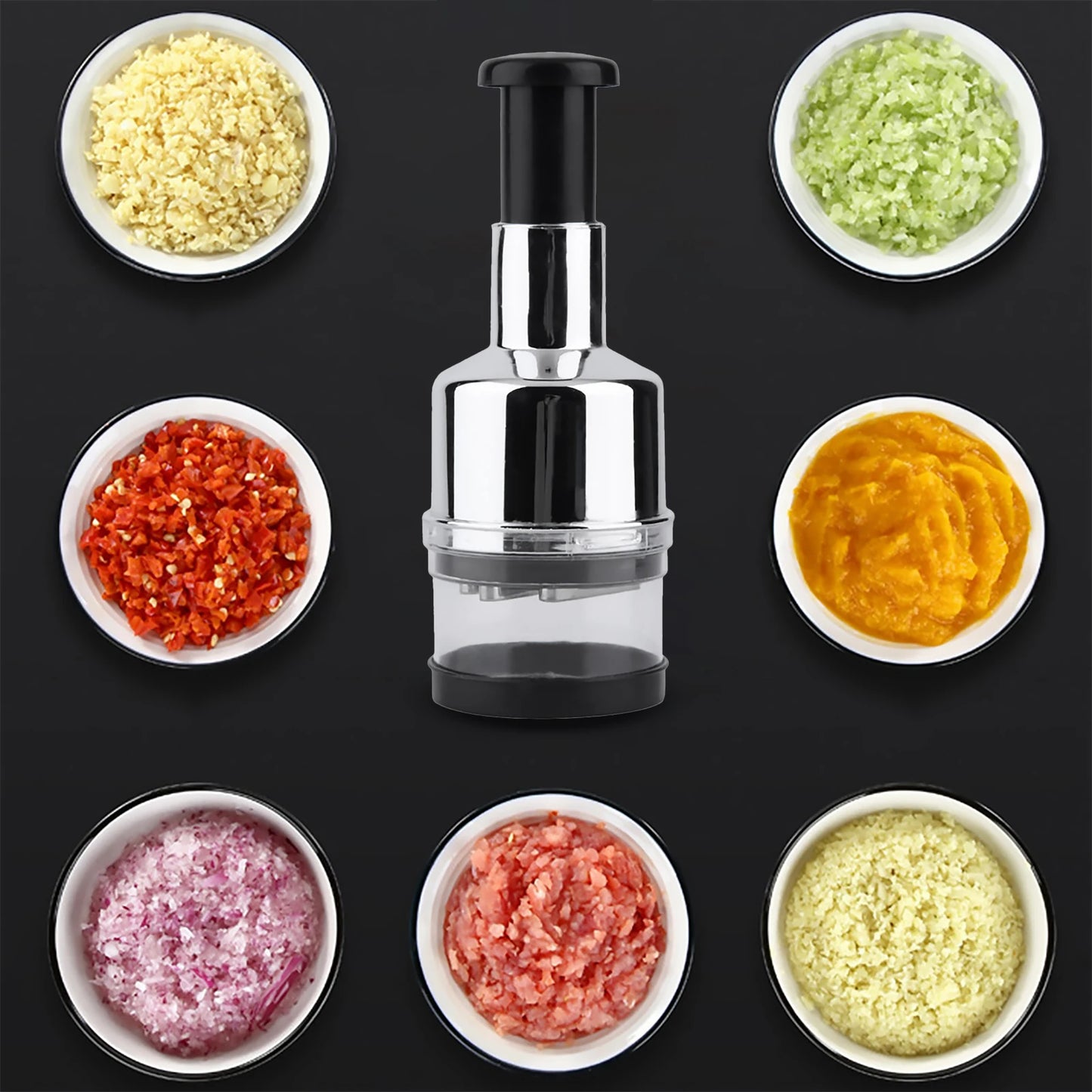 Manual Food Chopper Handheld Slap Press Chopper