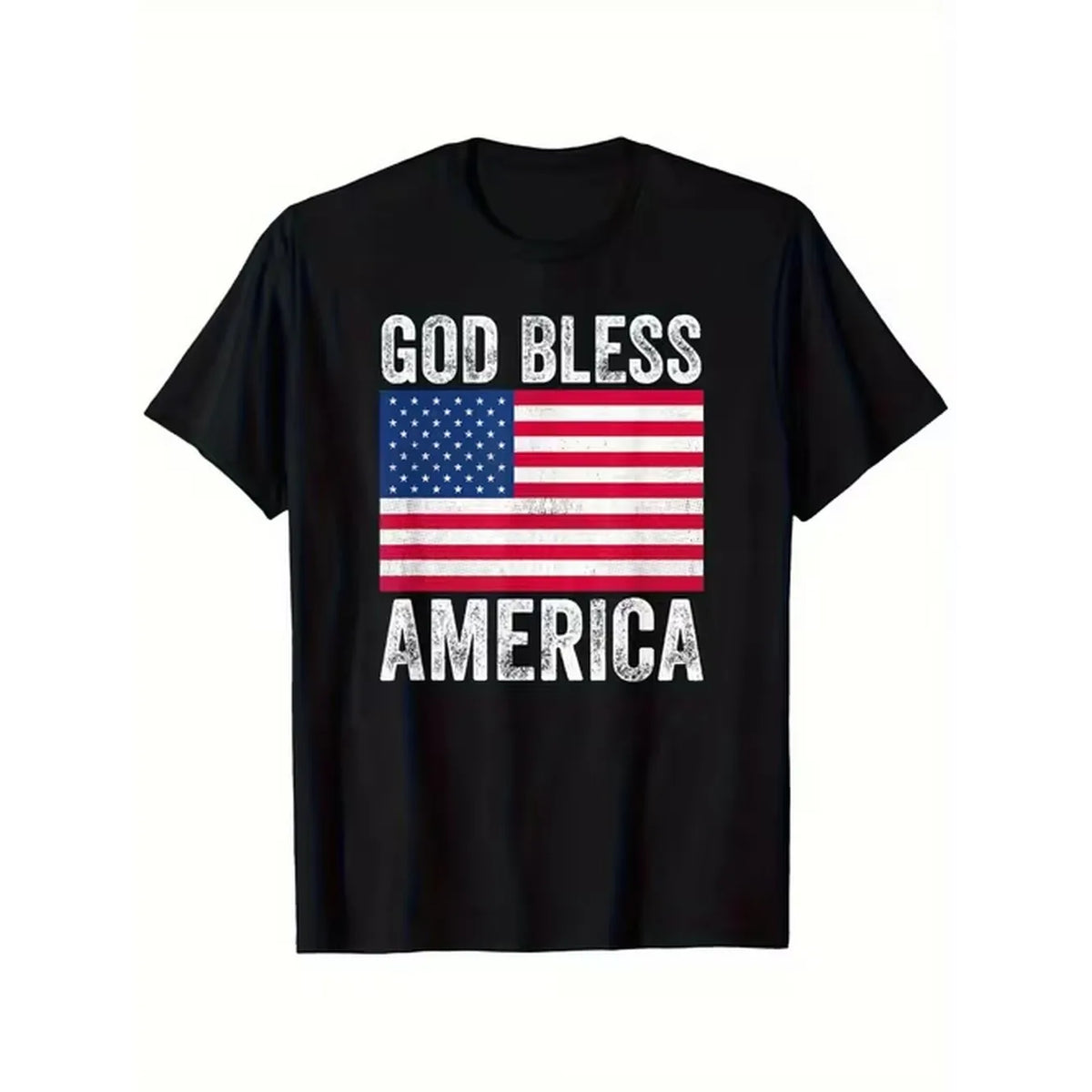 item picture men's heavyweight 100 cotton vintage distressed American flag t shirt.