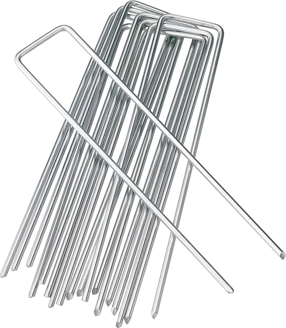 6 Inches 10Pcs  Heavy Duty Galvanized Steel Garden Stakes Staples Securing Pegs for Securing Weed Fabric Landscape Fabric Netting