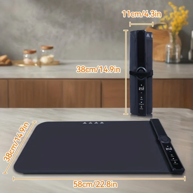 Flexible Silicone Food Warming Tray Electric Heated Mat for  Portable Foldable Dish Warmer