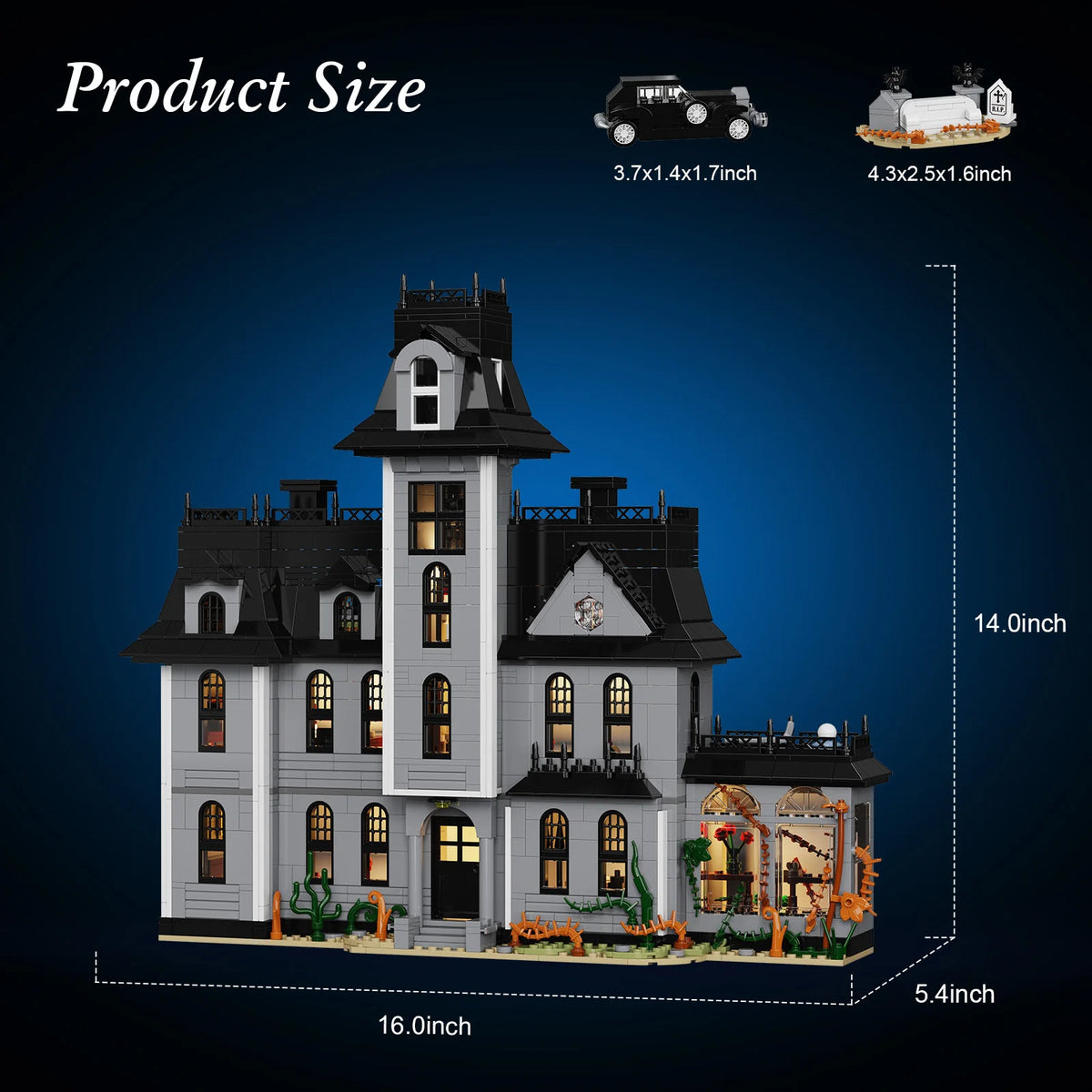 Gothic House Building Blocks Set Nightfall Manor Architecture Bricks Creative.