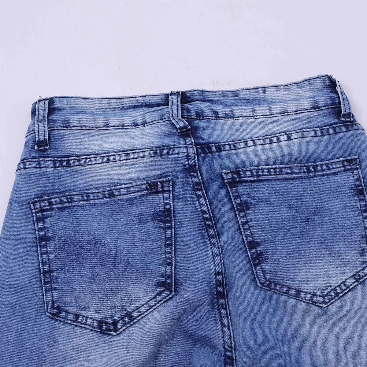 Floor Length Flare Pants Women Bootcut Ripped High Waist Stretchy Wide Leg Jeans Frayed.