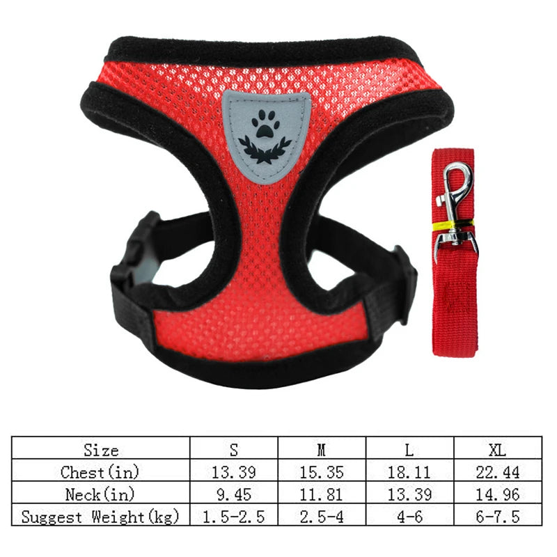 Hot summer small dog pet chest and back breathable dog chest and back suit cat outdoor traction rope .