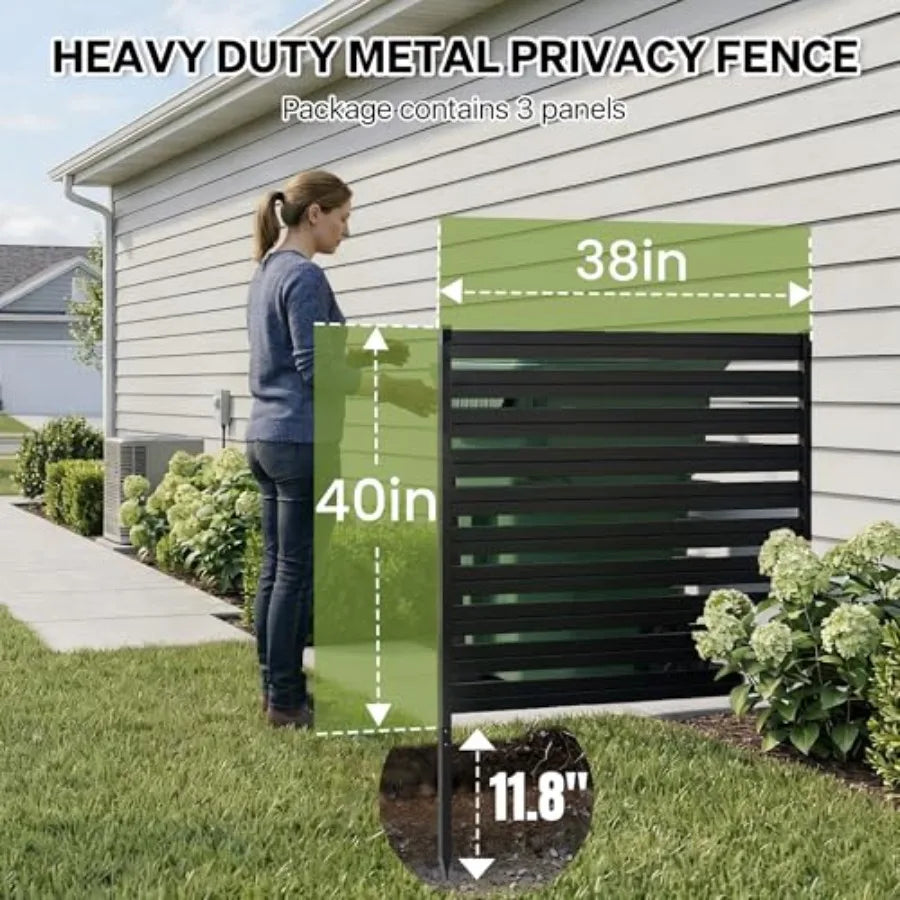 Outdoor Privacy Screen For Air Conditioner Units Made Of Metal With Gray Finish And Rust-Resistant Coating