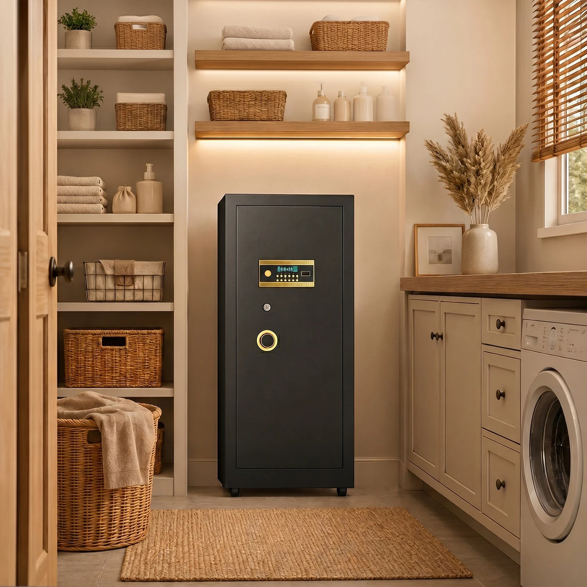 Kavey 10.0 Cub Home Safe with Adjustable Shelve.Heavy Duty Safe with Solid Bolts, LCD Screen, Separate Lock Box, Extra Large Safe Box.