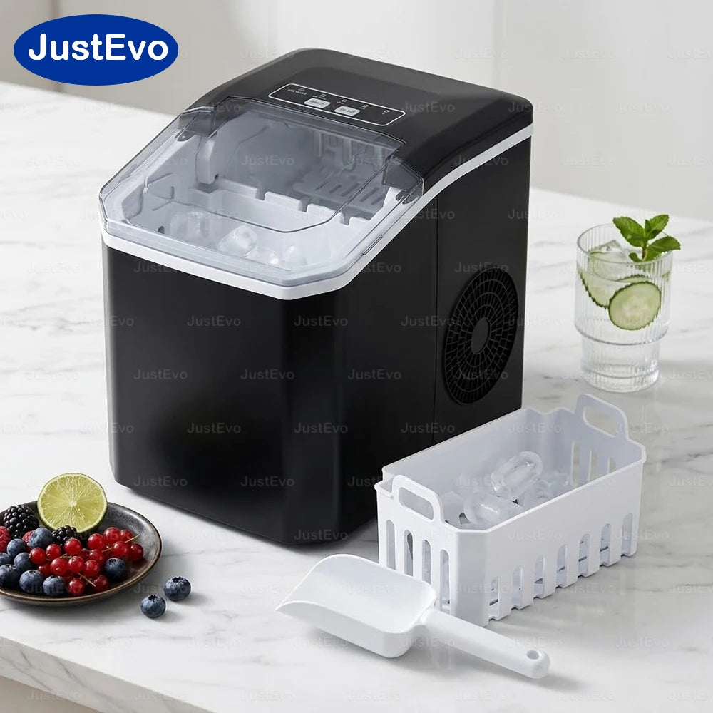 JustEvo Countertop Portable Ice Maker Machine with Auto-Clean 6-12 Mins Fast Ice 2 Bullet Ice Sizes .