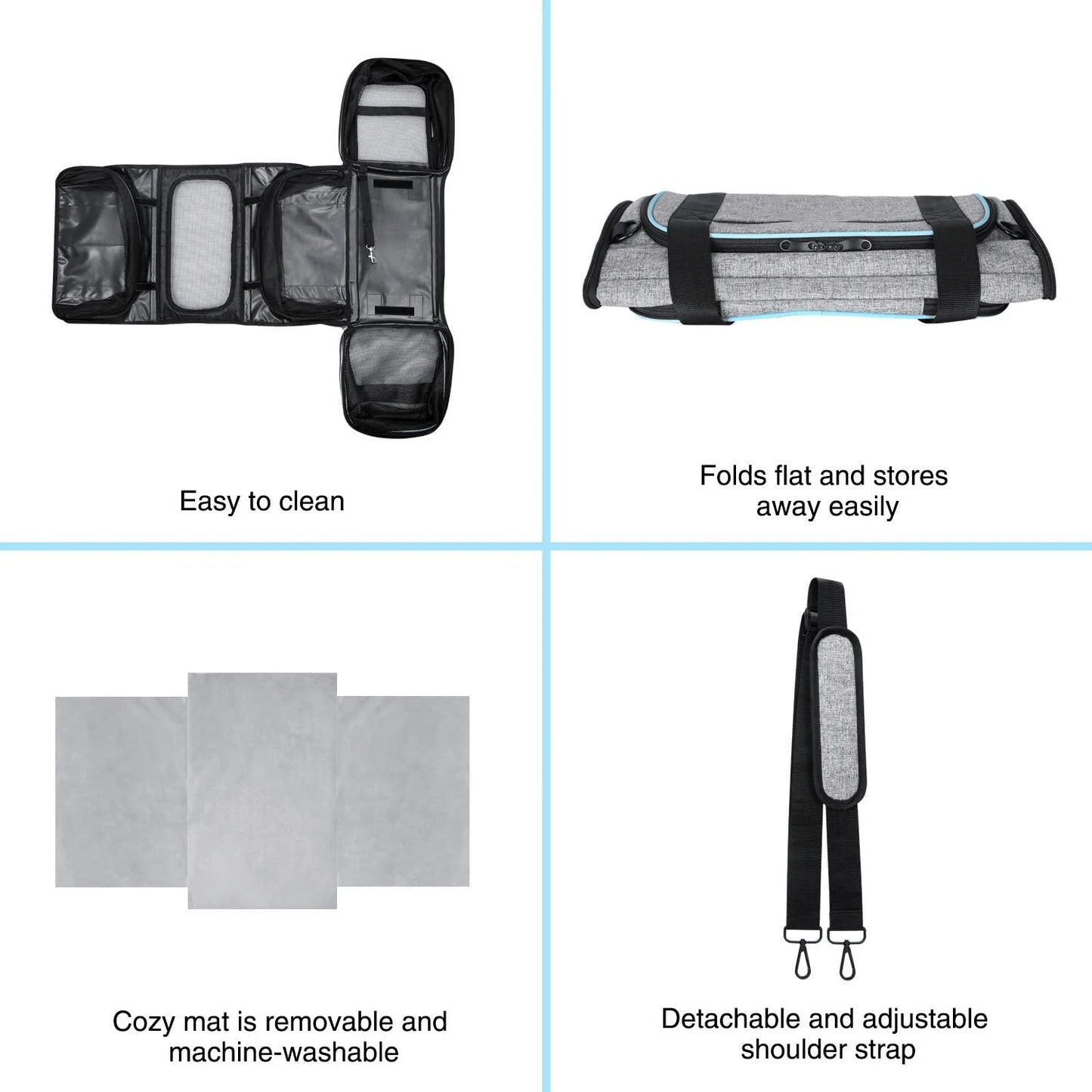 Airline Approved Pet Carrier, Cat Carrier, Dog Carrier With Removable Fleece Pad, .