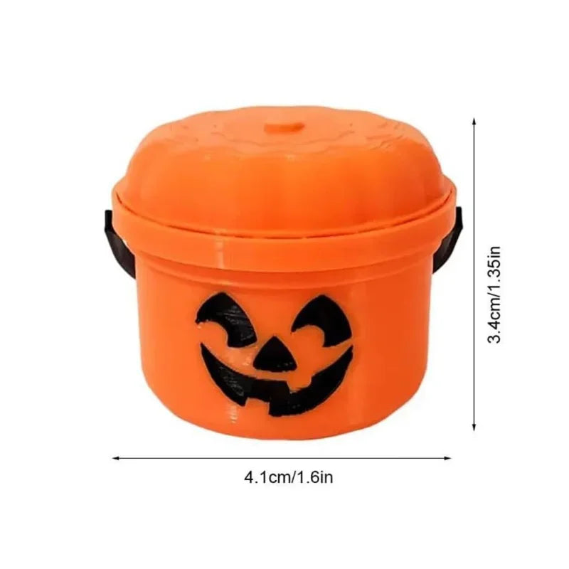 Halloween Pumpkins Small Bucket Mini Pumpkin Shape Candy Jar Basket.