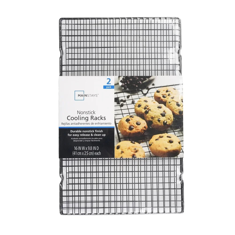 Nonstick Carbon Steel Cooling Rack Set of 2 Rectangle Bakeware .Dishwasher Safe