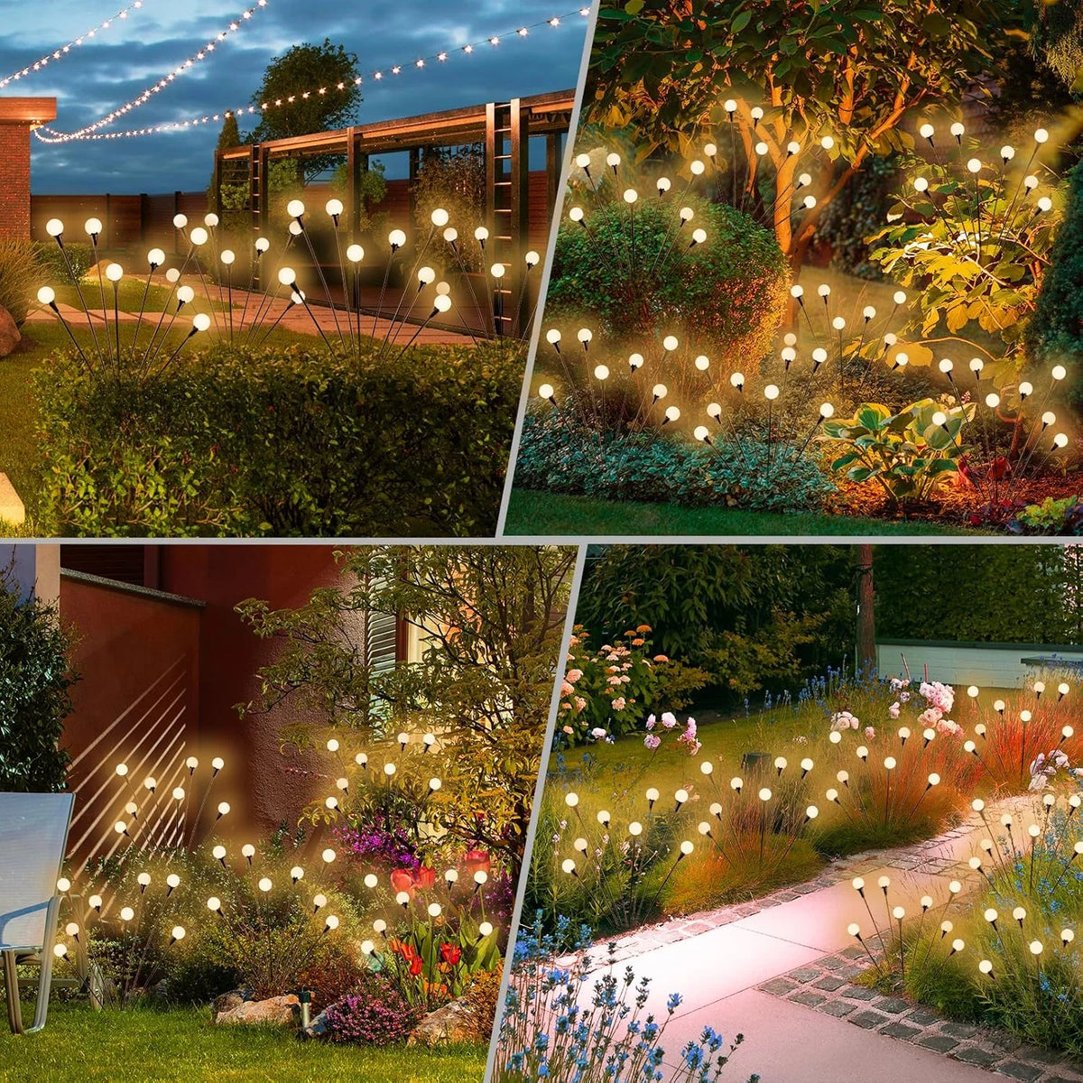 19.05ft Warm White USB- Curtain Lights with 8 Lighting  Garden Lights.