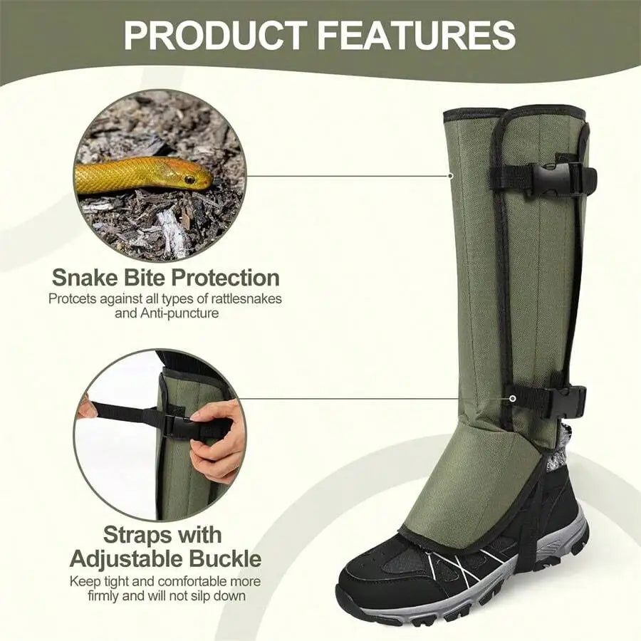 Outdoor Anti-Snake Bite Leg Gaiters, Hiking Camping Anti-Scratch Knee Pads, Snow Shoe Covers, .