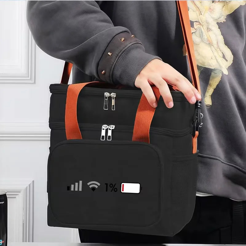 `Portable Insulated Lunch Cooler Tote Handbag, Reusable Thermal Storage Bag .