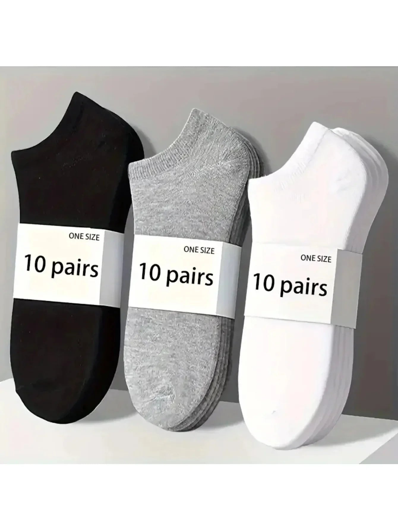 5/10-Pack Unisex Comfort-Fit Ankle Socks , Breathable & Lightweight -