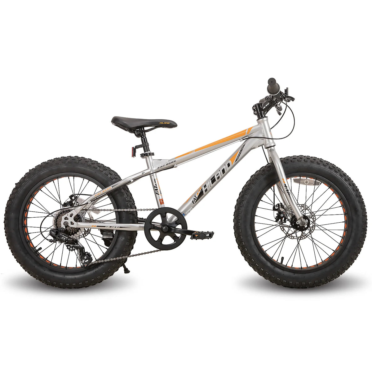 Hiland 20/24/26 Inch Kids Mountain Bike Fat Tire Dual-Disc Brake Shimano 7-Speed Beach Bicycle for Ages 5+ Years Old Boys And Girls