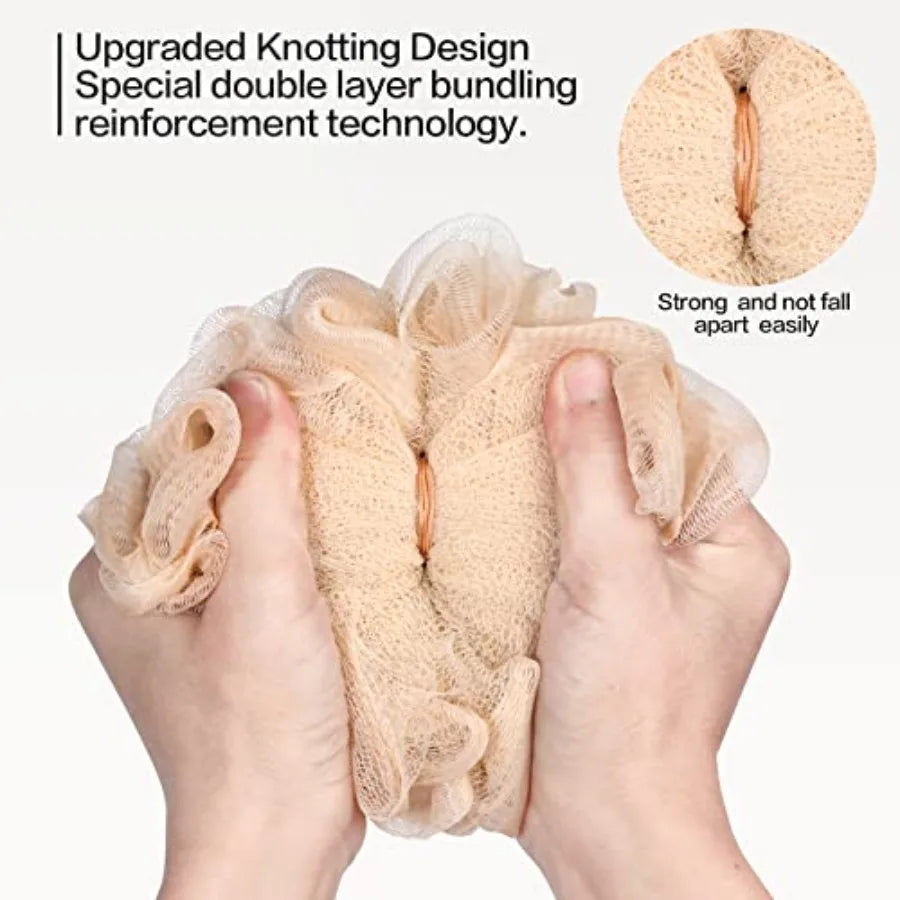 Loofah Bath Sponge Shower Loofahs, 4 Pack Soft Loofa Exfoliating Body Scrubber