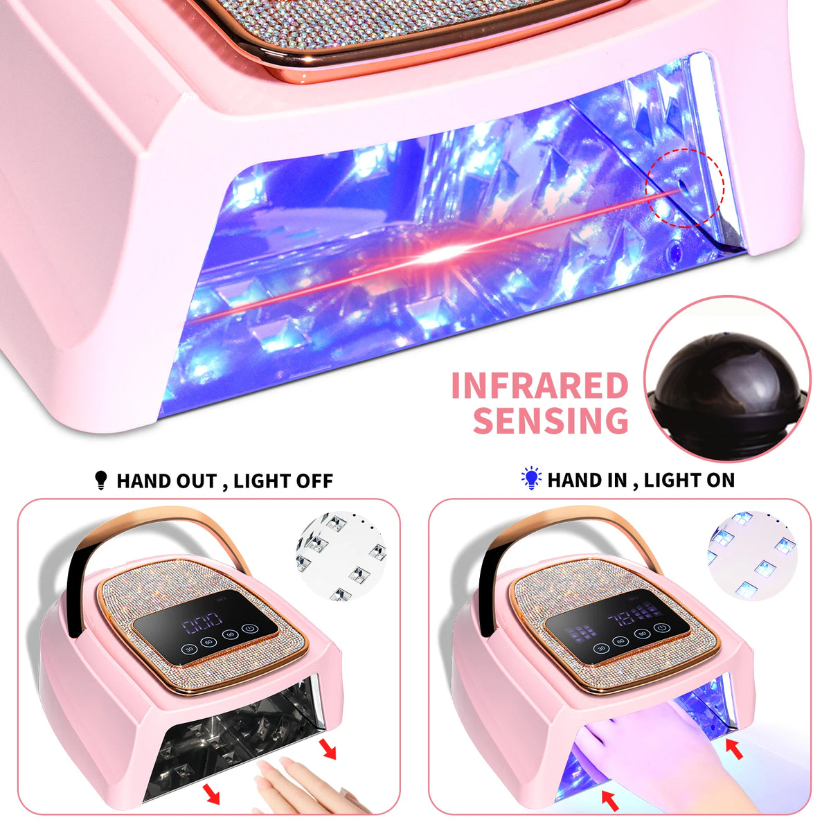 Professional UV LED Nail Lamp Rechargeable 30 LED Nail Dryer .