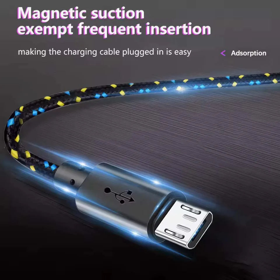 2.0A Nylon Micro USB Cable Fast Charging Wire For Samsung Xiaomi Data Cable Mobile Phone Fast USB Charger Cable Android Cord