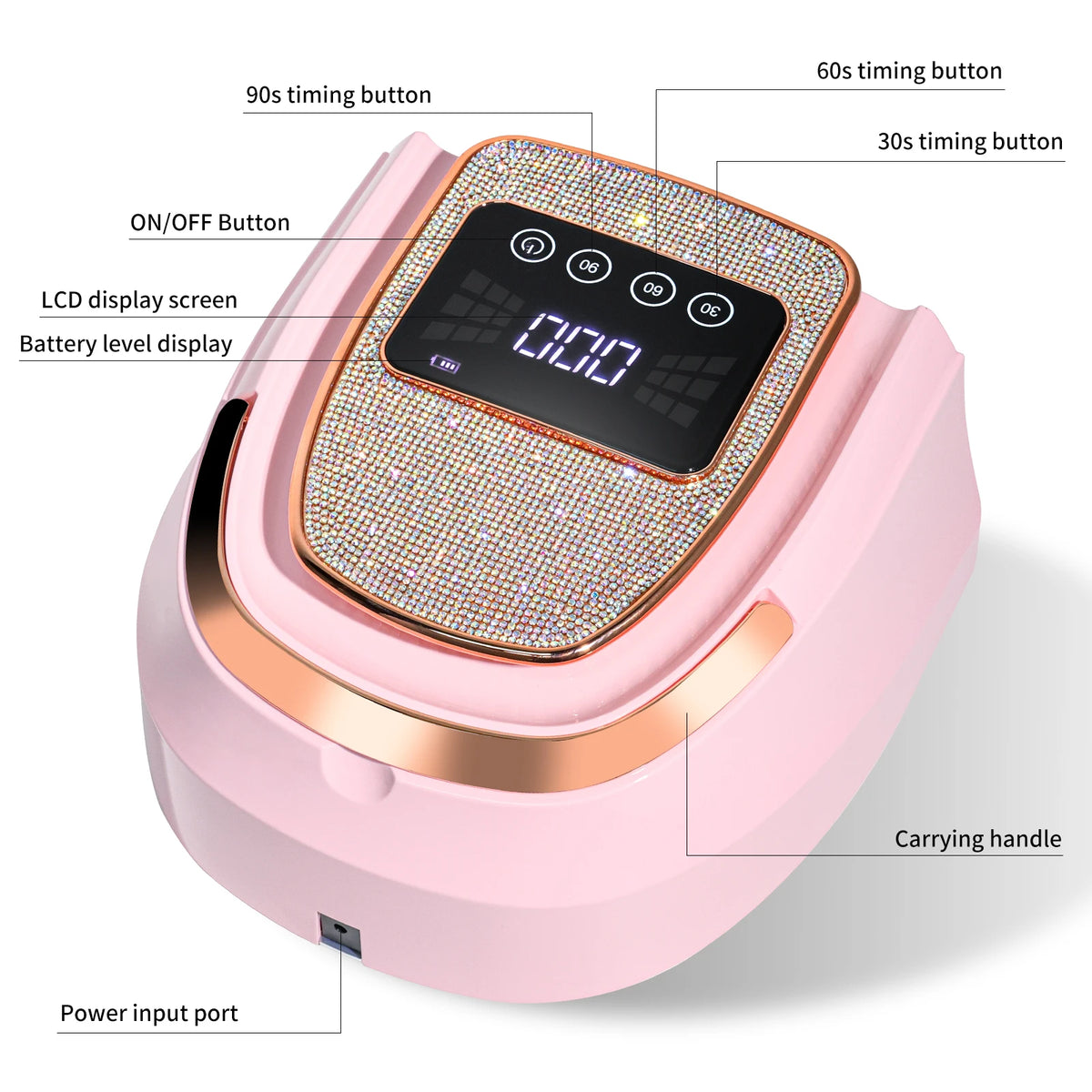 Professional UV LED Nail Lamp Rechargeable 30 LED Nail Dryer .