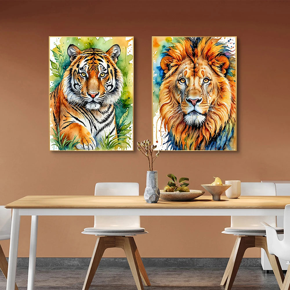 Watercolor Animal Series Diamond Painting Decoration Diy Full Rhinestone Eagle Raccoon Mosaic Cross Stitch Kit Gift