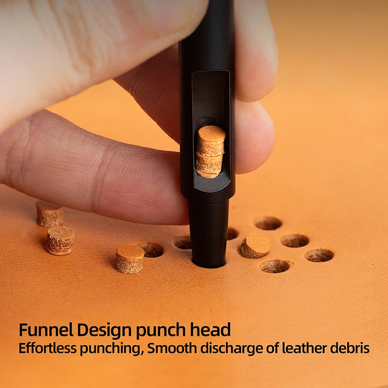Plating Titanium Leather Hollow Punching Tool Set Round Hole Puncher.