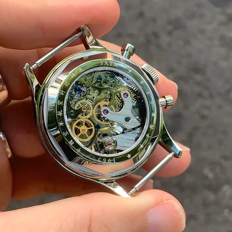Seagull 1963 International Edition Watch for Men Chronograph Manual Winding .
