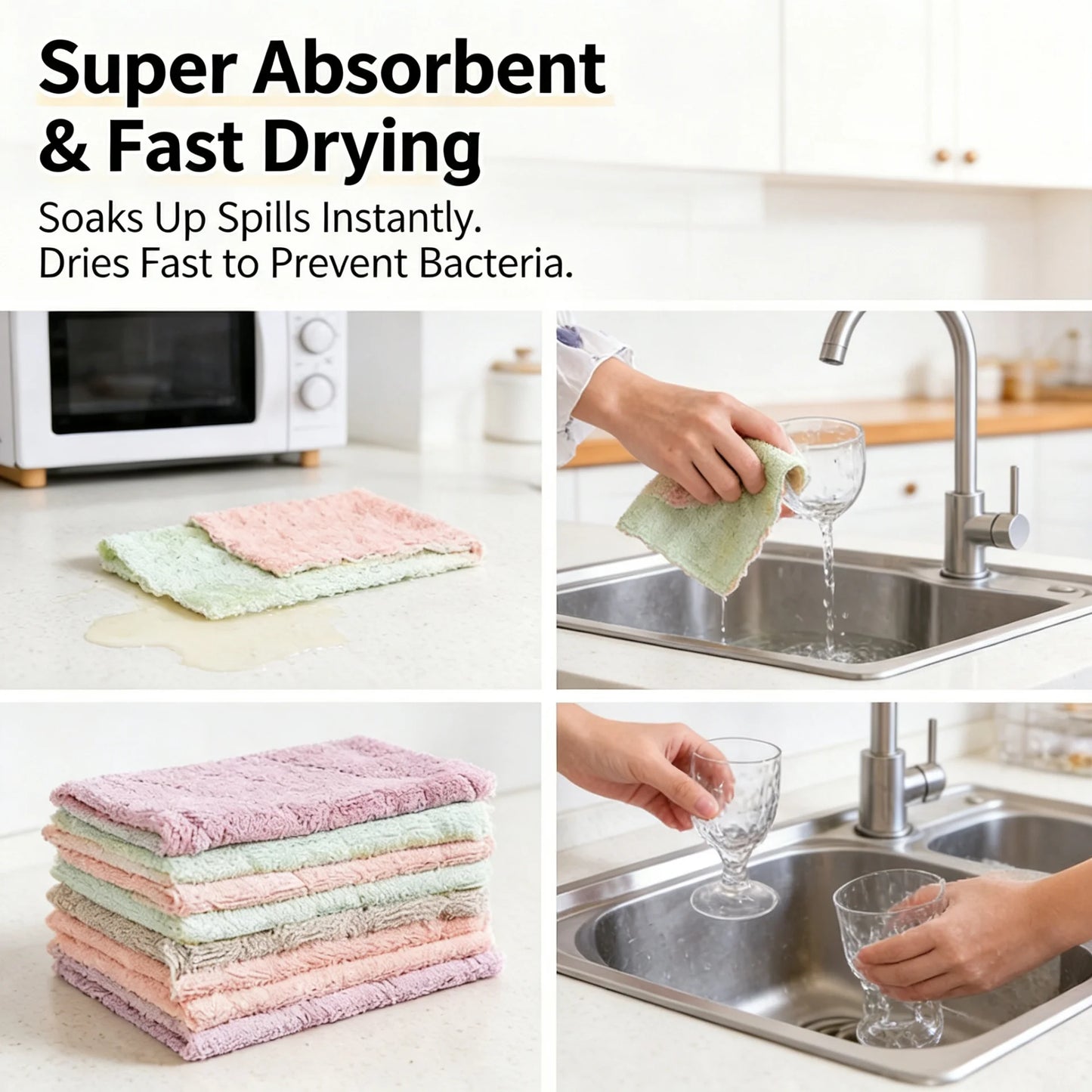 20 Pack Microfiber Dish Cloths