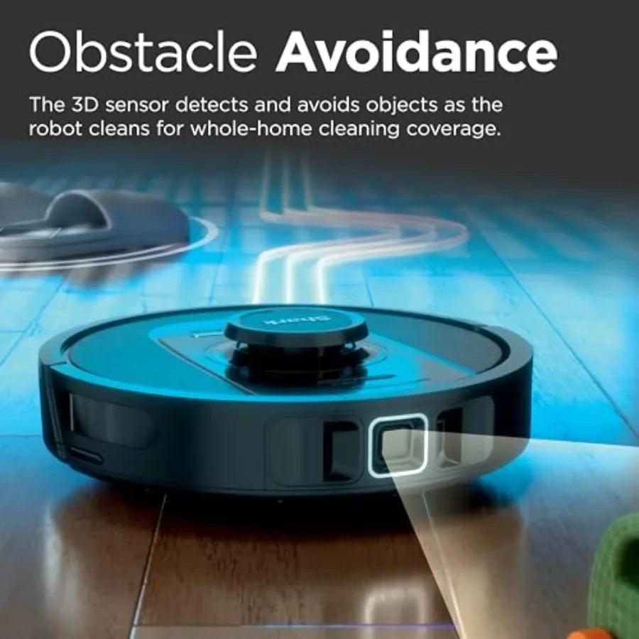 PowerDetect Self-Empty Robot Vacuum for pet hair, ABS plastic, black, Never Stuck Technology, auto deep-clean carpets hard floors