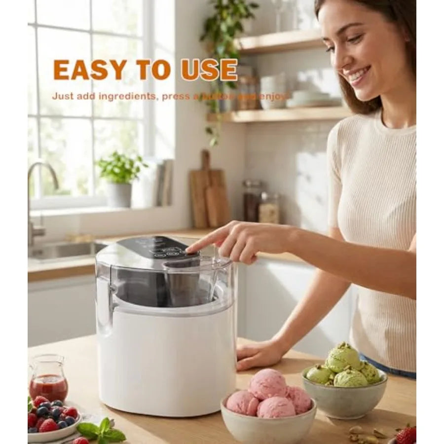 Ice Cream Maker Machine, 1.52 Quarts Ice Cream, Sorbet and Frozen Yogurt .