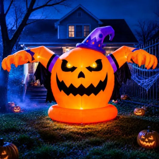 Outdoor Halloween inflatable decoration: giant pumpkin, PVC material, orange color, weather-resistant and quick-inflate design