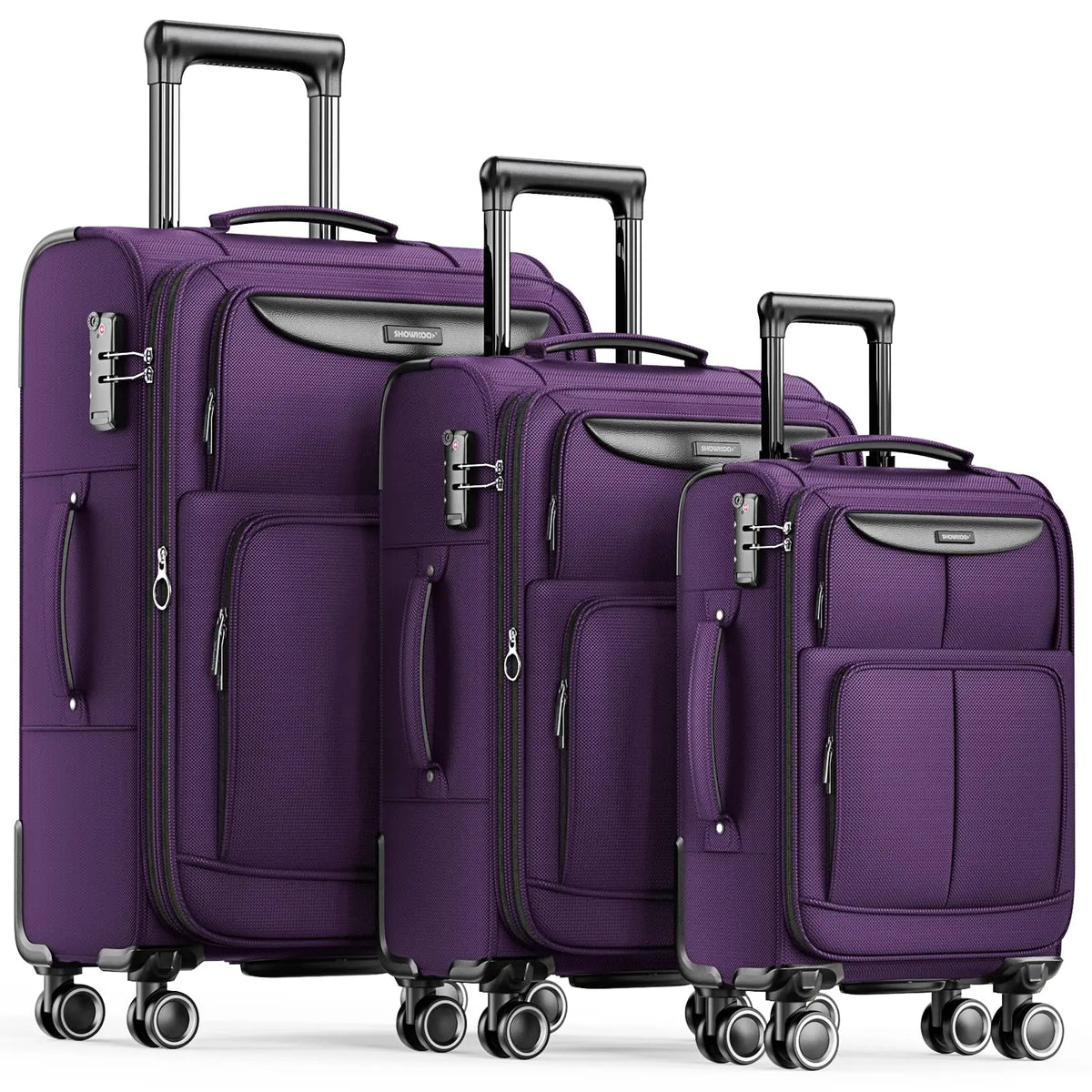 Luggage Sets 3 Piece Softside Expandable Durable Suitcase Sets |.