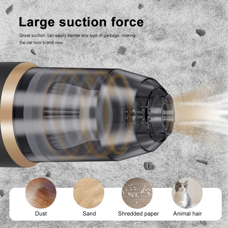 Wireless Car Vacuum Cleaner for Cleaning Bedroom Carpets.