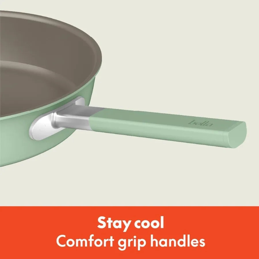 9 Piece Ceramic Nonstick Cookware Set Fitsanywhere™ Kitchenware w EverGood™ Coating Dishwasher and Oven Safe All Stovetops.