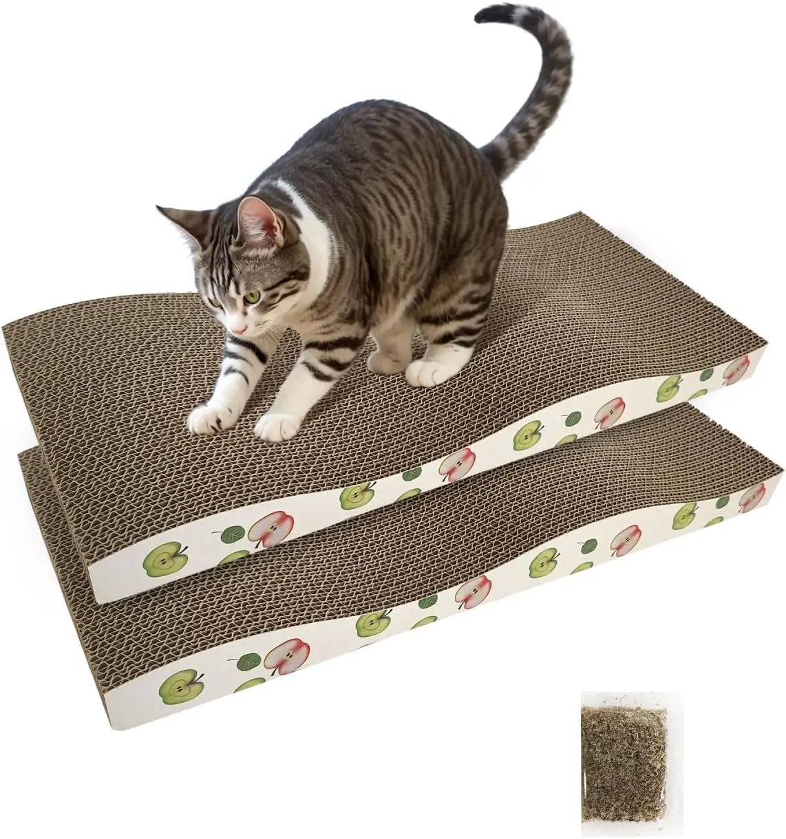 Cat Scratching Board, 2-Pack Corrugated Cat Scratcher