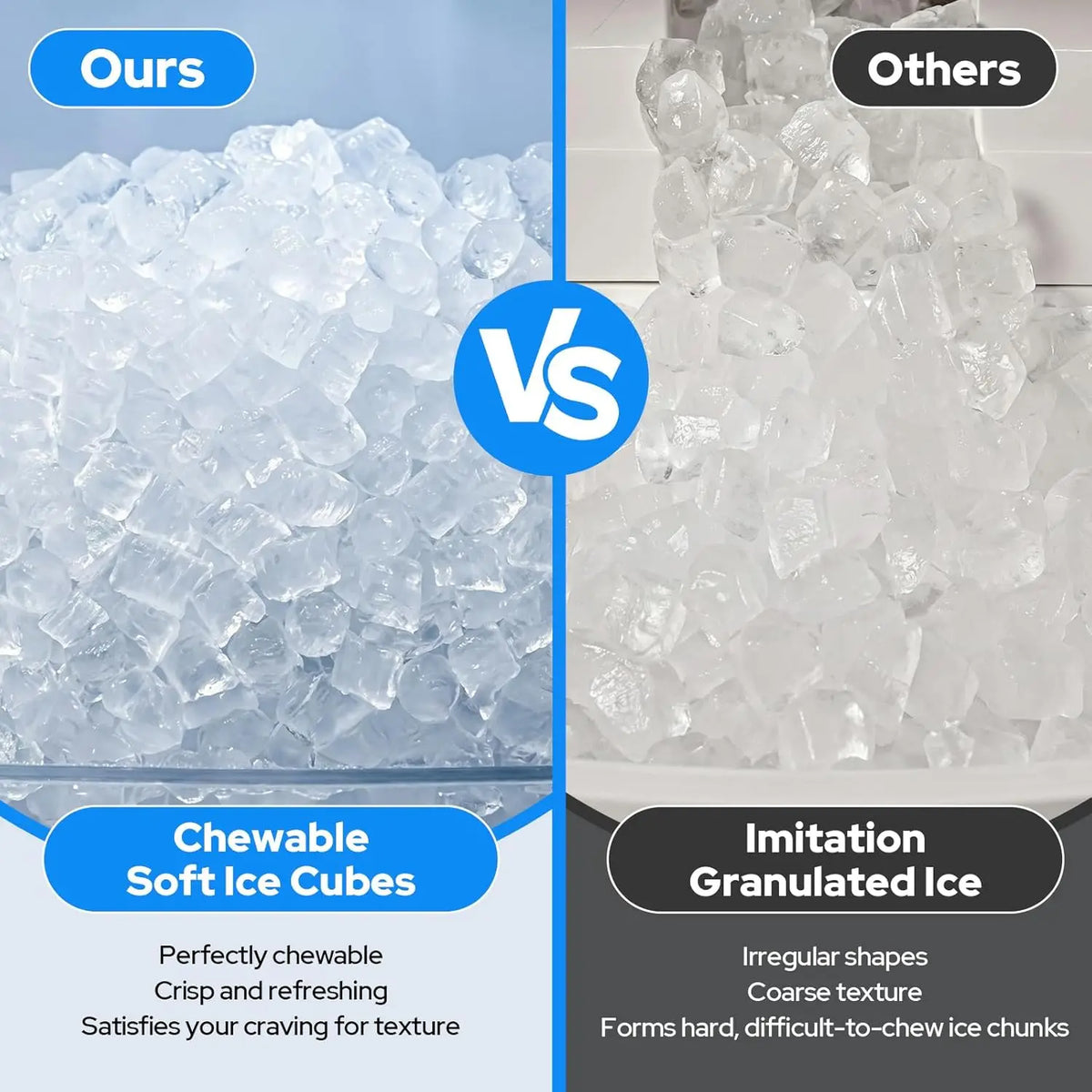 Large Capacity Countertop Nugget Ice Maker – 38 lbs/24H, Chewable Soft Ice, One-Touch Self-Cleaning, Dual Water Tanks (3L+1.5L),.
