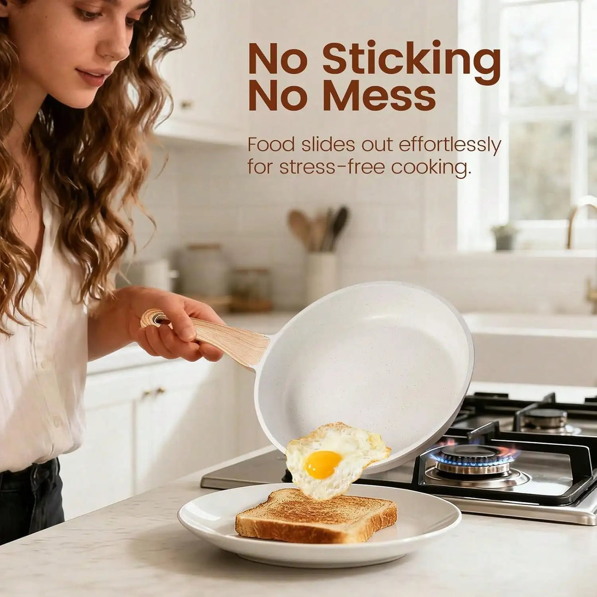 27PCS Pots And Pans Set, Nonstick Ceramic Cookware Set,  With Gloves, Apron, Silicone Tools & Pot Protectors, .
