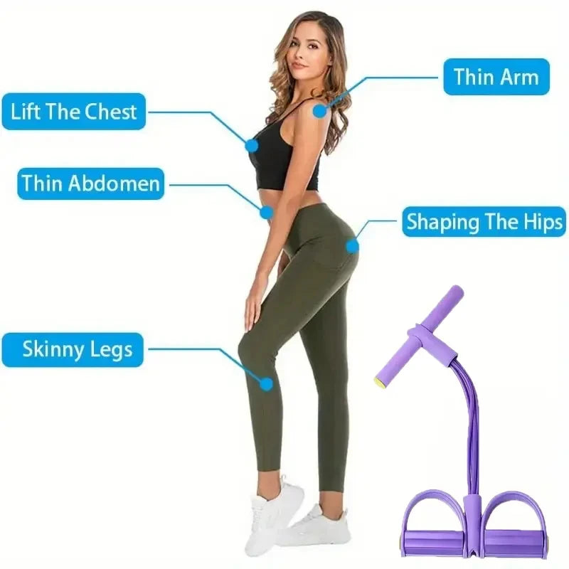 1PC Home Fitness Resistance Bands Set - 4 Elastic Pull Ropes for Full Body Workout